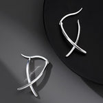 Buddha Stones Geometric Cross Design Luck Hoop Earrings