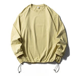 Retro Solid Color Drawstring Quick-drying Shirt