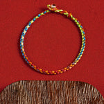Buddha Stones "May you be blessed with peace and safety in all four seasons" Lucky Multicolored Bracelet