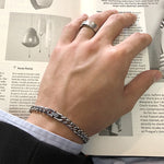 Hip Hop Thin Titanium Steel Bracelet
