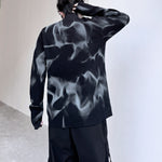 Stand Collar Spray-painted Knitted Sweater