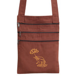Buddha Stones Spiritual Mind Practice Lotus Embroidered Cotton Shoulder Bag Crossbody Bag