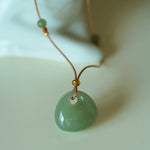 Buddha Stones Natural Jade Luck Prosperity Necklace Pendant