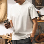 250g Heavyweight Loose Fit Cotton Henley Shirt