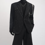 Pearl Necklace Loose Casual Blazer