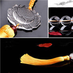Buddha Stones Natural White Crystal Lotus Wrist Mala Meditation Tassels Pocket Mala Car Decoration