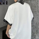 Detachable Leopard-Print Silk Scarf T-shirt