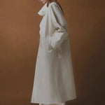 Simple Silhouette Stand Collar Tencel Drape Lace-up Jacket