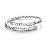 Buddha Stones Retro Heart Sutra Twisted Design Pattern Balance Bracelet Bangle