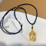 Buddha Stones Gold Buddha Copper Wealth Necklace Pendant