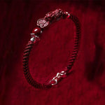 Buddha Stones Handcrafted PiXiu Cinnabar Wealth Luck Braided Bracelet