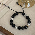 FREE Today: Transmute Negative Energy Black Obsidian Lava Rock Stone Yin Yang Strength Bracelet