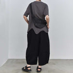 Irregular Wavy Hem Loose Pullover T-shirt