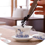Buddha Stones White Porcelain Mountain Landscape Countryside Ceramic Gaiwan Teacup Kung Fu Tea Cup And Saucer With Lid