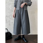 Cropped Loose Wide-leg Trousers