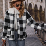 Zeagoo Double Sided Fleece Long Sleeve Plaid Jacket