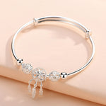Buddha Stones Tibetan White Copper Blessing Dream Catcher Charm Bracelet