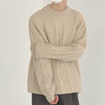 Twist Crew Neck Knitted Sweater