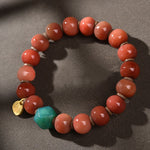 Buddha Stones Tibetan Natural Camel Bone Dzi Bead Bodhi Seed Charm Luck Bracelet