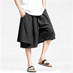 Ice Silk Loose-fitting Faux Two-piece Shorts