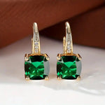 Mystic Sapphire Stone Hoop Earrings