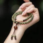 Buddha Stones Green Sandalwood Positive Peace Bracelet