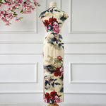 Buddha Stones Peony Flower Print Cheongsam Dress Women's Qipao (Extra 30% Off | USE CODE: FS30)