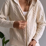 Zeagoo Women's Casual Twist Jacquard Sweater Cardigan Two-Pieces Set