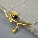 Dripping Honey & Bee Necklace