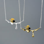 Dripping Honey & Bee Necklace