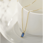 Minimalist Sapphire Pendant Necklace