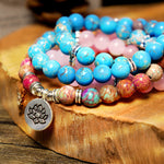 Buddha Stones Tibetan Purple Miano Real Bead Harmony Lotus Mala