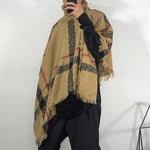 Irregular Raw Edge Loose Turtleneck Sweater