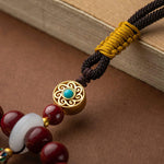 Buddha Stones Natural Cinnabar Wish Ruyi Peace Blessing Car Hanging Decoration