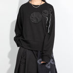 Casual Round Neck 3D Flower T-shirt