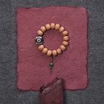 Buddha Stones Tibet Bodhi Seed Dzi Bead Peace Charm Wrist Mala Bracelet