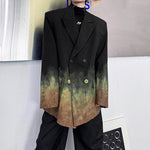 Splash-ink Gradient Design Shoulder Pad Blazer