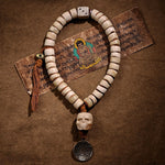 Buddha Stones Tibetan Natural Yak Bone The Lord Of The Corpse Forest Dice Chinese Zodiac Nine Palaces Eight Diagrams Strength Wrist Mala (Extra 35% Off | USE CODE: FS35)