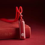 Buddha Stones Chinese Zodiac Natal Buddha Cinnabar Amulet Protection String Necklace Pendant
