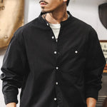 Loose Stand Collar Long Sleeve Casual Shirt