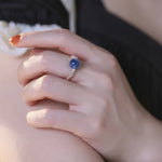Buddha Stones 925 Sterling Silver Blue Candy Agate Healing Bead Ring