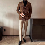 Retro Corduroy Slim-fit Suit Jacket