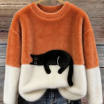 Ana - Jersey Elegante con Diseño de Gato