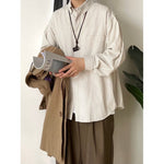 Japanese Striped Loose-fitting Long-sleeved Shirt