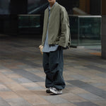 Retro Japanese Style Stand-up Collar Zip-up Jacket