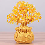 Buddha Stones Natural Citrine Money Tree Gemstone Ornament - Feng Shui for Prosperity