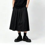 High-Waisted Pleated Wide-Leg Culottes Skirt-Pants