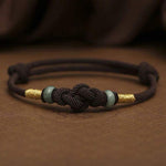 Bring Good Luck Red String Jade Fortune Knot Braided Couple Bracelet