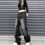 American Washed Distressed Wide-leg Jeans