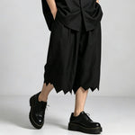 Unisex Loose-Fit Irregular-Hem Shorts